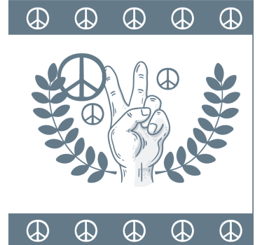 Sous verre citation symbole de la paix et victoire - TenStickers