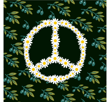 Sous verre bière symbole de paix floral - TenStickers