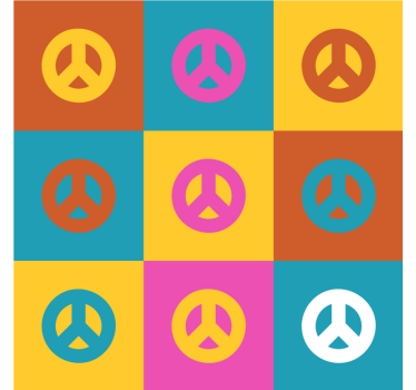 Sous verre bière symboles de paix colorés - TenStickers