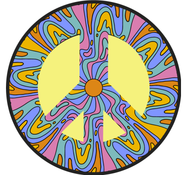 Sous verre bière symbole de paix vibrant - TenStickers