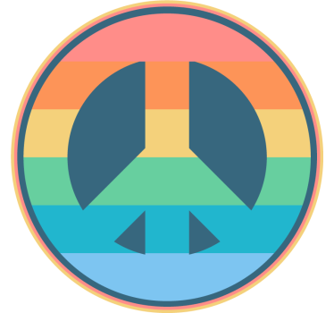 Sous verre vintage symbole de paix rétro - TenStickers