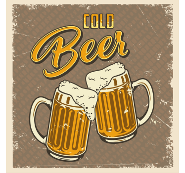 Sous verre bière mugs de bière mousseux - TenStickers