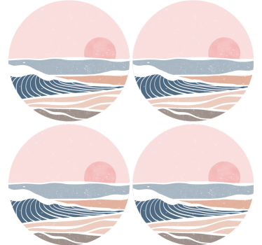 Sous verre vagues douces et lever de soleil - TenStickers