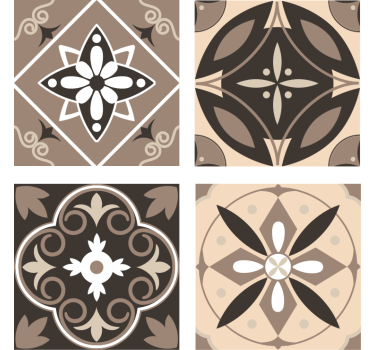 Sous verre ensemble de motifs floraux géométriques - TenStickers