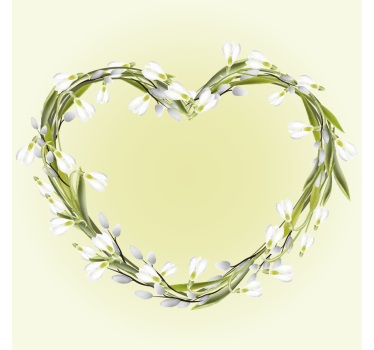 Sous verre personnalisable Élément floral en forme de cœur - TenStickers