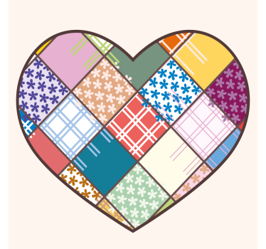 Sous verre motif cœur patchwork - TenStickers