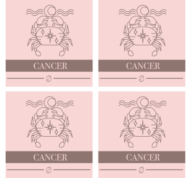 Sous verre personnalisable cancer symbole zodiacal - TenStickers