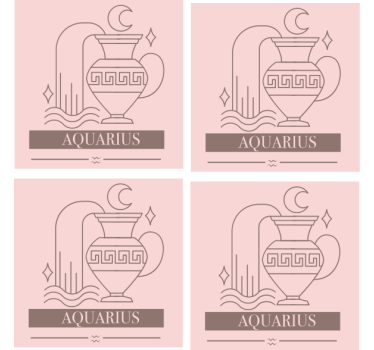 Sous verre citation symbole du zodiaque verseau - TenStickers