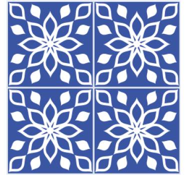 Sous verre carreaux fleuris carré - TenStickers