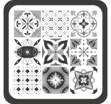 Sous verre motifs floraux géométriques - TenStickers