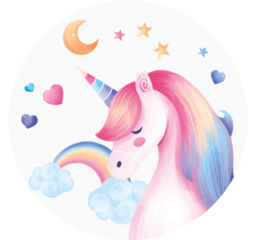 Sous verre bière illustration de licorne fantaisie - TenStickers