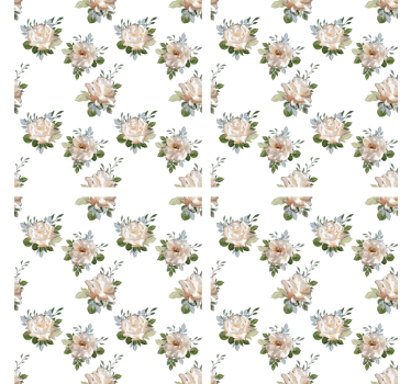 Sous verre motif floral sur fond blanc - TenStickers