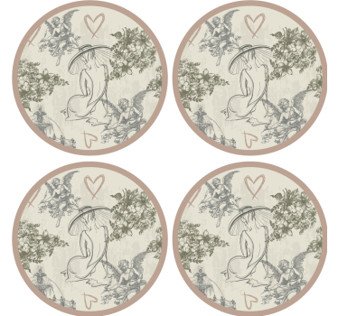 Sous verre vintage figures florales élégantes - TenStickers