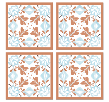 Dessous de verre modèle floral carreaux méditerranéens - TenStickers
