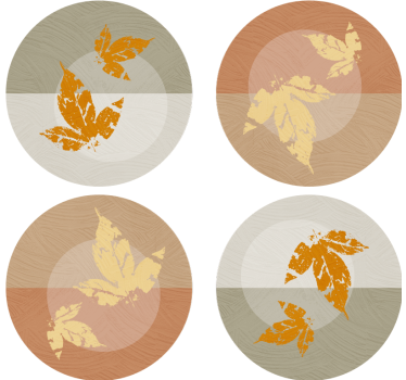 Sous verre moderne superpositions de motifs de feuilles - TenStickers