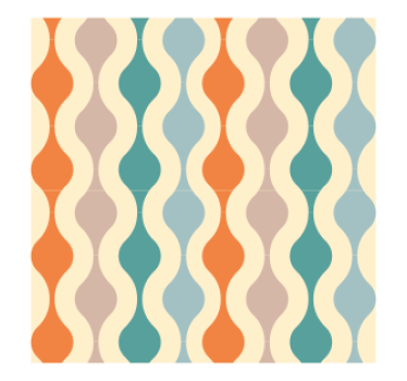 Sous verre vintage motif ondulé multicolore - TenStickers
