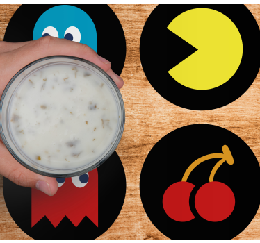 Sous verre bière icônes rétro colorées - TenStickers