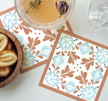 Dessous de verre modèle floral carreaux méditerranéens - TenStickers