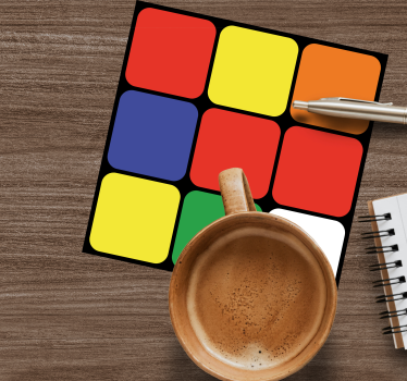 Sous verre bière agencement carré coloré - TenStickers