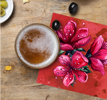 Sous verre bière arrangement floral vibrant - TenStickers