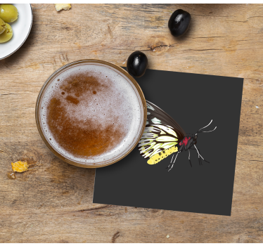 Sous verre bière art de papillons colorés - TenStickers