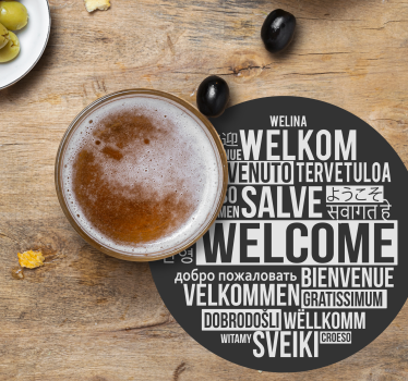 Sous verre bière bienvenue multilingue - TenStickers