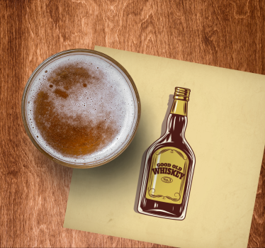Sous verre bière bouteille de bon vieux whisky - TenStickers