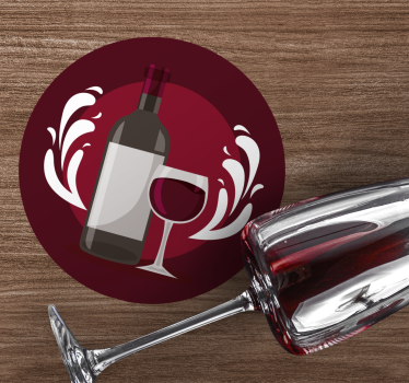 Sous verre bière bouteille de vin et verre - TenStickers