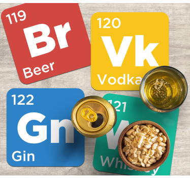Sous verre bière cartes éléments boisson - TenStickers