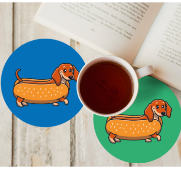 Sous verre bière chien saucisse joueur - TenStickers