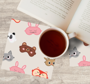 Sous verre bière collection visages d'animaux adorables - TenStickers