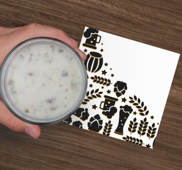 Sous verre bière composition des éléments bière - TenStickers
