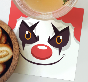 Sous verre bière design visage de clown ludique - TenStickers