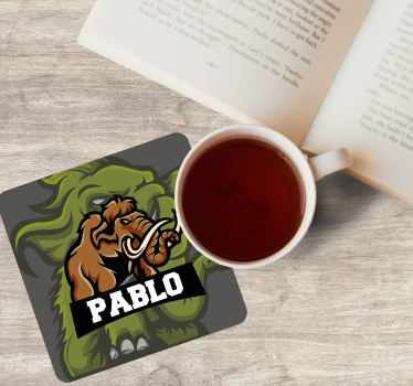 Sous verre bière emblème mammouth - TenStickers