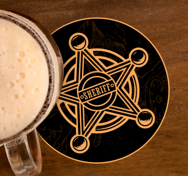 Sous verre bière Étoile de shérif - TenStickers