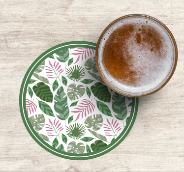 Sous verre bière feuillage tropical - TenStickers