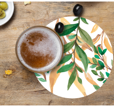 Sous verre bière feuillage vert botanique - TenStickers