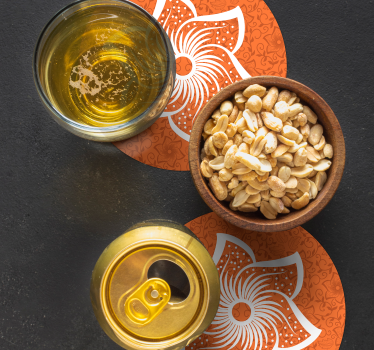 Sous verre bière fleur d'orange élégante - TenStickers