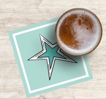 Sous verre bière graphique Étoile accent - TenStickers