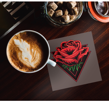 Sous verre bière graphique rose rouge - TenStickers