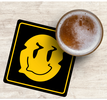 Sous verre bière icône visage souriant - TenStickers
