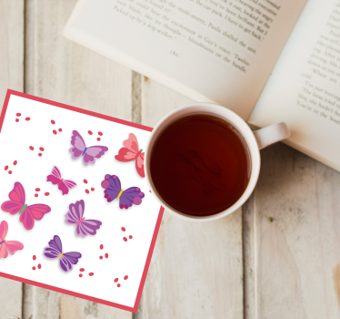 Sous verre bière illustrations de papillons vifs - TenStickers