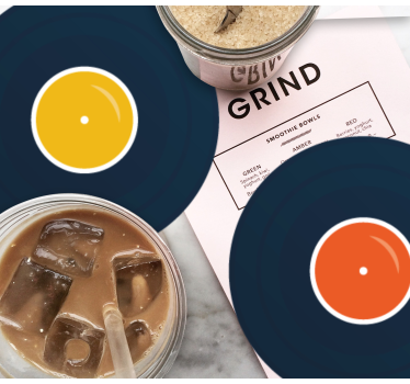 Sous verre bière inspiration vinyle coloré - TenStickers