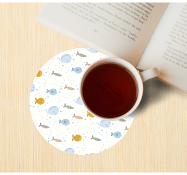 Sous verre bière motif de poissons colorés - TenStickers