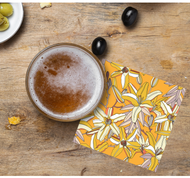 Sous verre bière motif floral vibrant - TenStickers
