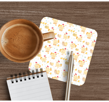 Sous verre bière motif poules ludiques - TenStickers