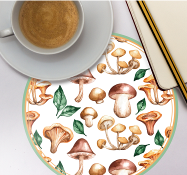 Sous verre bière motifs champignons - TenStickers