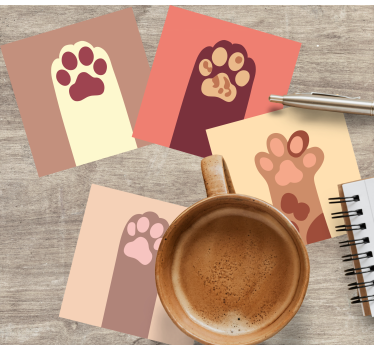 Sous verre bière motifs empreintes de pattes - TenStickers