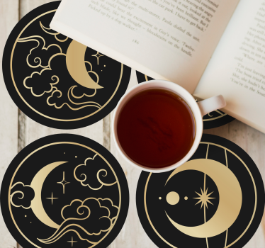 Sous verre bière motifs lunaires célestes - TenStickers