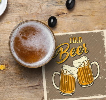 Sous verre bière mugs de bière mousseux - TenStickers